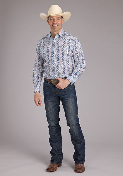 Roper Men Paisley Trellis Print
