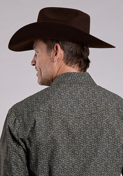 Roper Men's Olive Floral Print