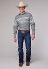 Roper Mens Grey/White Border Stripe