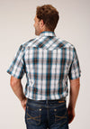 Roper Men Peacock Plaid - Short Sleve