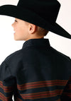 Roper Boys Black W/Saddle Brown Border Stripe