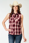 Roper Women Red Plaid Snap Shirt