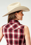 Roper Women Red Plaid Snap Shirt