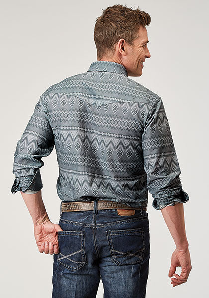 Roper Men Snap Shirt River Aztec