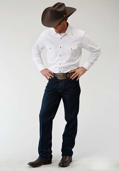 Roper Solid Snap Shirt - White