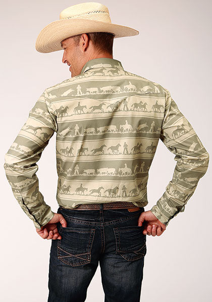 Roper Men Cowboy Rugby Horizontal Print