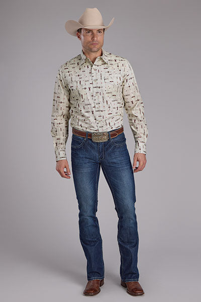 Roper Men's Retro Rodeo Print