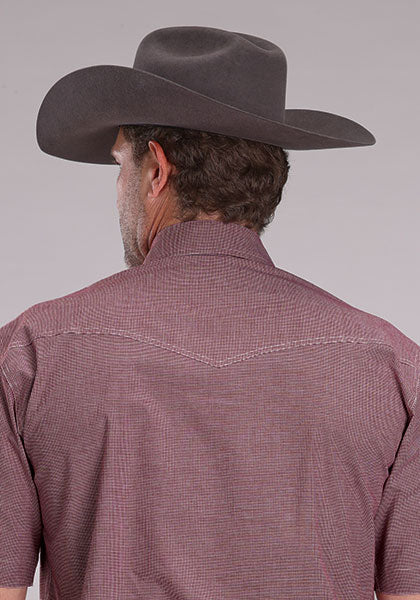 Roper Men's Plaid Snap - Wine