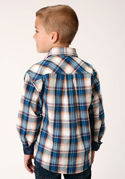 Roper Boys Denim Plaid