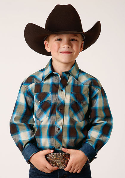 Roper Boys Brown Arrow Plaid