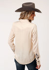 Roper Women Dark Cream Solid Rayon Shirt