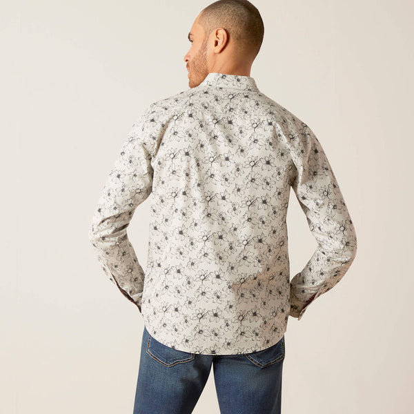 Ariat Men Memphis Stretch Modern Fit Shirt - Grey Heather