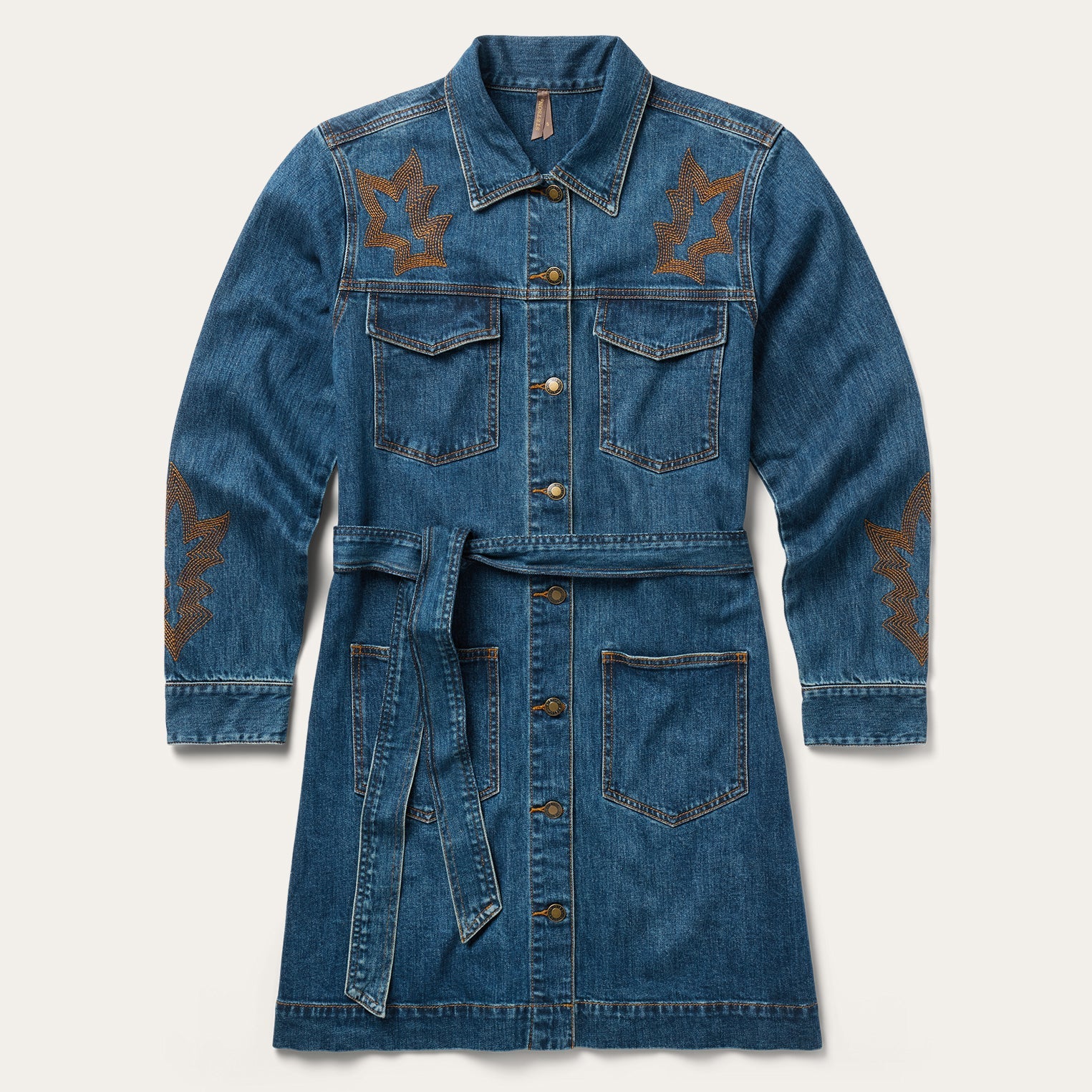 Stetson Embroidered Stretch Denim Shirt Dress Stetson Embroidered Stretch Denim Shirt Dress