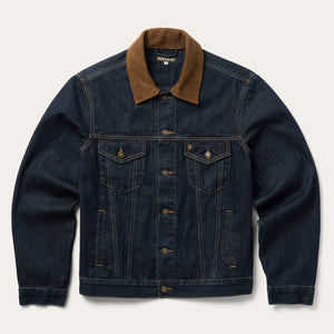 Stetson Suede Collar Raw Denim Jacket