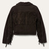 Steson Women Suede Fringe Motorcycle Jacket