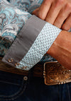 Stetson Snap 2 Pocket Shirt - Silver Sage Paisley