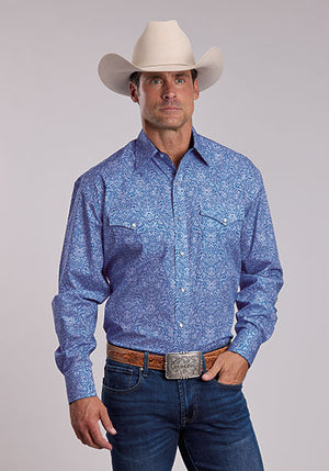 Stetson Blue Scroll Print