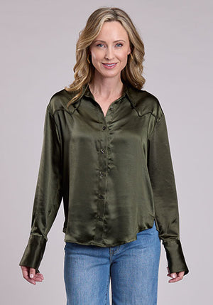 Stetson Olive Satin Blouse