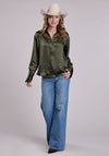 Stetson Olive Satin Blouse