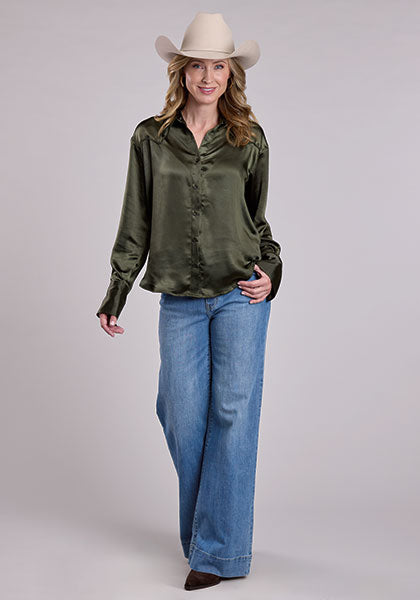 Stetson Olive Satin Blouse