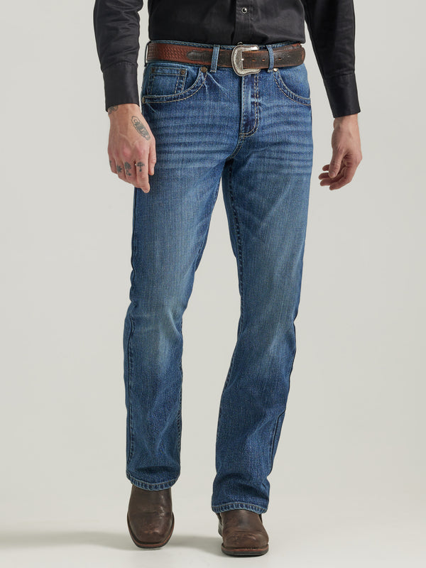 Wrangler Mens Rock 47 Slim FIt Boot Cut Jean -Marina Del Ray