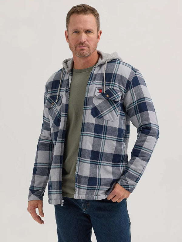Wrangler Mens Riggs Hooded Flannel Work Jacket