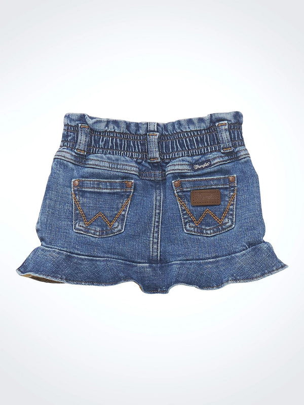 Wrangler Little Girl's Pull On Ruffle Denim Skirt