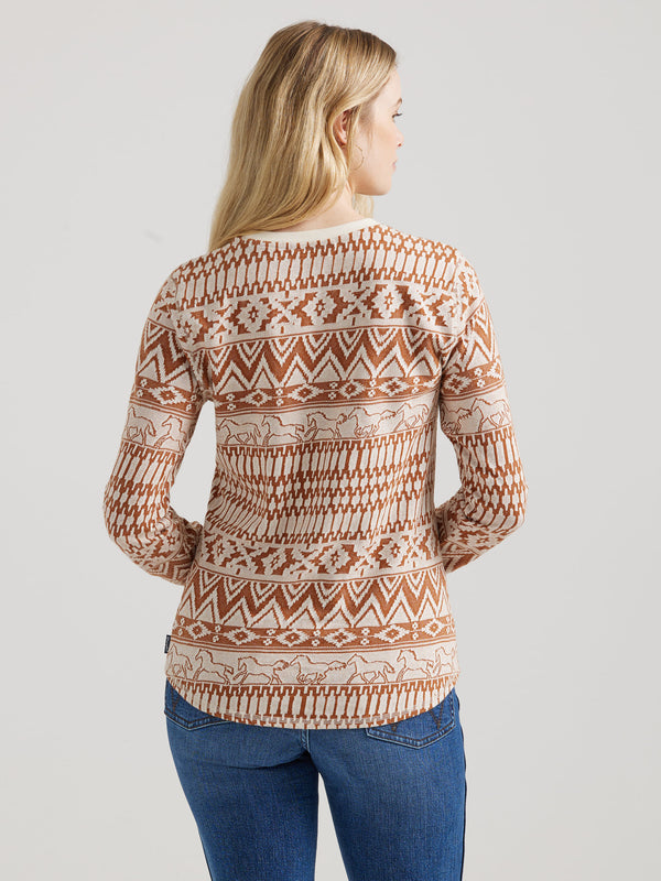 Wrangler Retro Aztec Print Knit - Brown