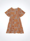 Wrangler Girl's Ruffle Sleeve Southwestern Dress