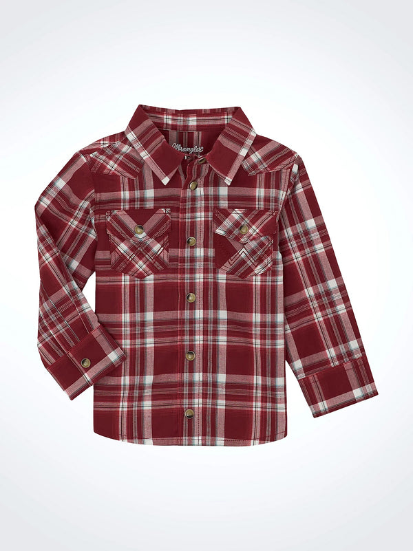 Wrangler Boy's Western Plaid Shirt