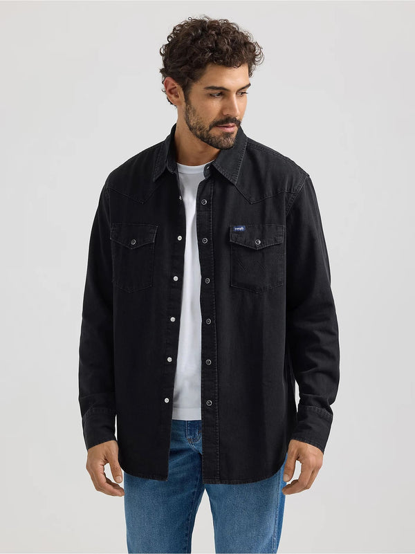 Wrangler Men's Classic Denim Western Snap Shirt