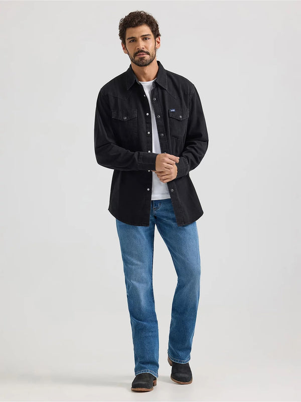 Wrangler Men's Classic Denim Western Snap Shirt