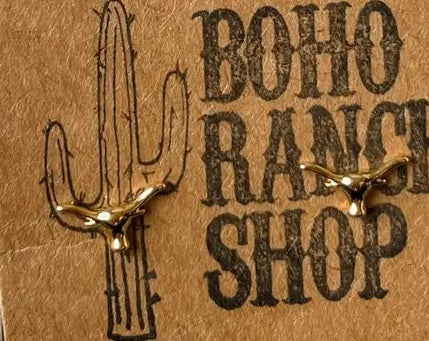 Tiny Longhorn Steer Mini Earring Studs
