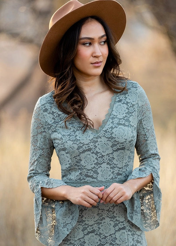 Women's Zena Dress in Neutral Green