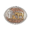 Nocona Mens Oval Buckle Bead Edge Praying Cowboy