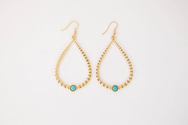 White Gold Plated Hammered Teardrop Earring on Fishook