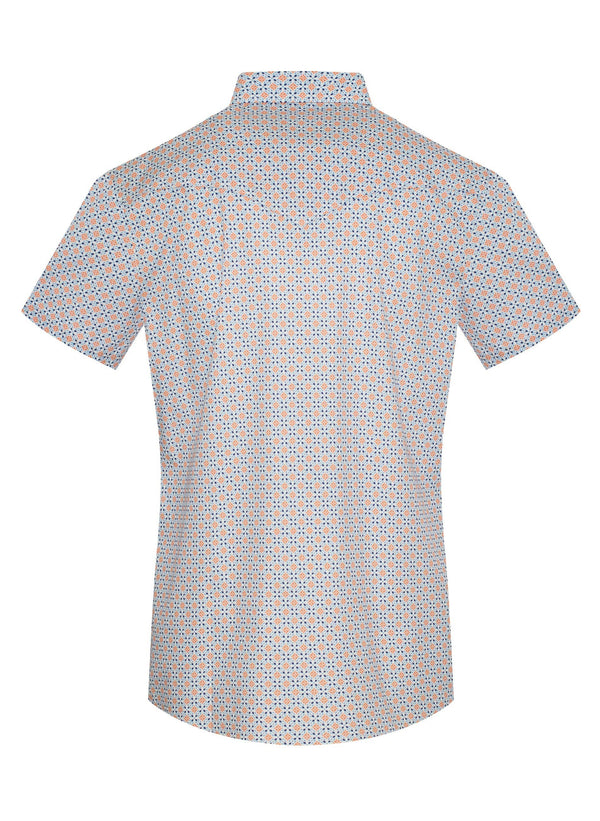 Rodeo Men's Short Sleeve Pearl Snap Print Shirt