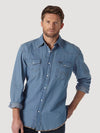 Wrangler Men Denim Snap Work Shirt