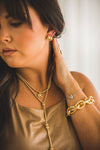 Gold Plated Burnished Horse Head Stud Earring
