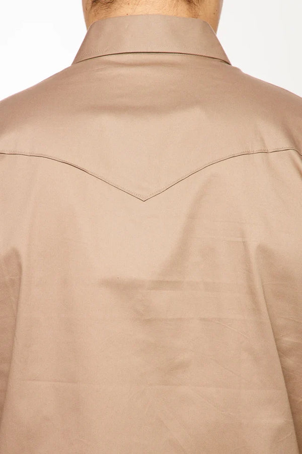 Rodeo Solid Color Long Sleeve Snap - Khaki