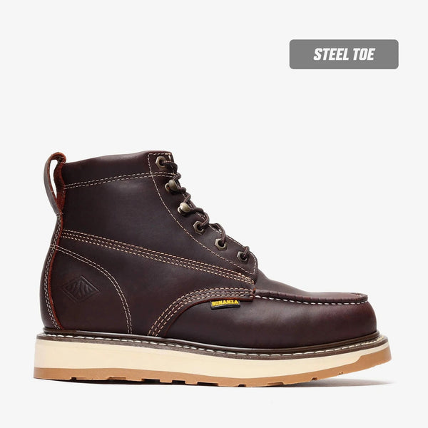 Bonanza Frontier Dual  6" Moc Toe with Steel Toe