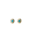 Small Gold Flower Stamped Concho Post with Turquoise Accent