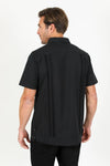 Men's Modern Guayabera Shirt - Black