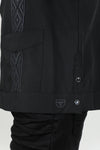 Men's Modern Guayabera Shirt - Black