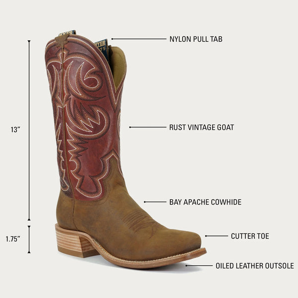Hyer Hays Boot - Bay Apache Rust
