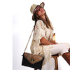 Litza Purse W/Cowhide Flap - Gold Tone