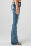 Miss Me Mid Rise Boot Cut Jean - Lucky White Horseshoe