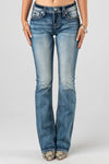 Miss Me Mid Rise Boot Cut Jean - Lucky White Horseshoe