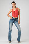 Miss Me Mid Rise Boot Cut Jean - Lucky White Horseshoe