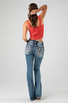 Miss Me Mid Rise Boot Cut Jean - Lucky White Horseshoe